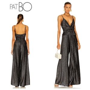 PatBO Strass Velvet Tie-Front Jumpsuit